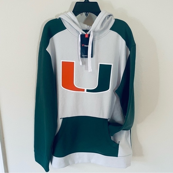 🏈 NWT Fanatics Men's Miami Hurricanes Arctic Hoodie – Cotton Blend Fleece – L - Picture 6 of 11